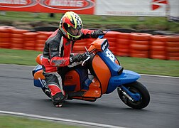 Road racing a Lambretta standard scooter