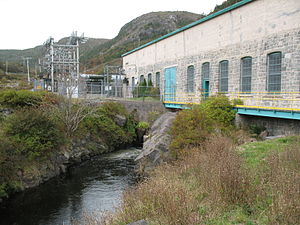 De waterkrachtcentrale van Petty Harbour