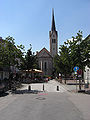 Kirche Heilige Dreifaltigkeit am Marktplatz neben dem alten Rathaus in der Stadtmitte