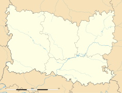 Mapa konturowa Oise, po prawej znajduje się punkt z opisem „Berneuil-sur-Aisne”