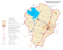 Carte de la position d'Ouglitch par rapport à l'oblast.