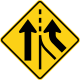 U.S. and Canada Added Lane traffic sign.