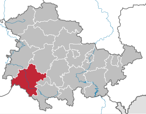 Li position de Subdistrct Schmalkalden-Meiningen in Thuringia