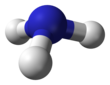 Ball-and-stick model of the ammonia molecule