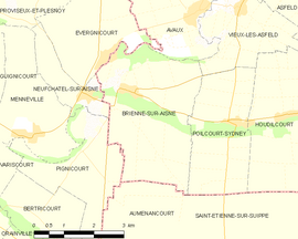 Mapa obce Brienne-sur-Aisne