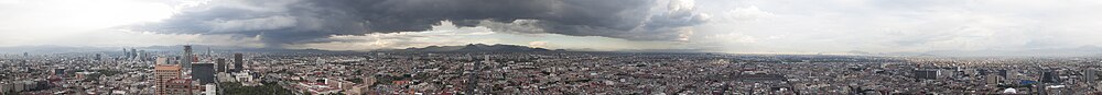 Panoramo pri México, vidita de la turmo Torre Latinoamericana.