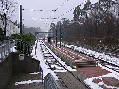 Endstation Badepark, im Hintergrund die Wagenhalle