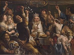 De koning drinkt van Jacob Jordaens