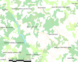 Mapa obce Saint-Victour