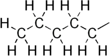 Skeletal formula of pentyl with all explicit hydrogens added