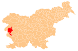 Karte von Slowenien, Position von Nova Gorica hervorgehoben