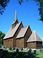 Høyjord stave church, only stave church left in Vestfold[۳][۴]