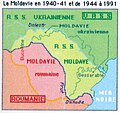 Moldova din nou împărțită conform Pactului Hitler-Stalin, în 1940.