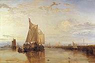 Dort or Dordrecht: The Dort packet-boat from Rotterdam becalmed, 1818, eoulivadur war lien, Yale Center for British Art