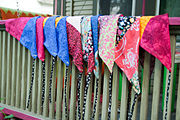 Bandanas are produced in a variety of colors and designs