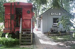 Restored railroad depot in Clive