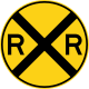 U.S. railroad crossing sign (general).