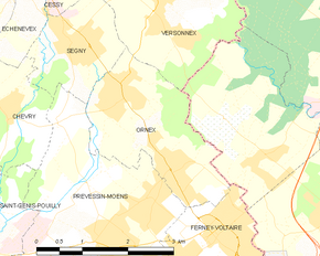 Poziția localității Ornex