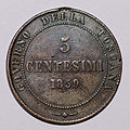 * Nomination 5 Centesimi coin, 1859 from Toscany, front --Tuxyso 22:52, 16 March 2013 (UTC) * Promotion Good Quality --Rjcastillo 00:24, 17 March 2013 (UTC)