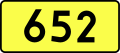 Sign of DW 652 with oficial font Drogowskaz and adequate dimensions.