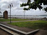 Marine walk and Galle harbor across the bay