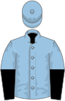 Light blue, black halved sleeves