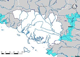 Territoires à risques importants d'inondation (TRI) dans le Morbihan.