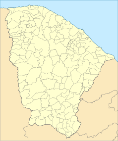 Mapa konturowa Ceará, na dole znajduje się punkt z opisem „Juazeiro do Norte”