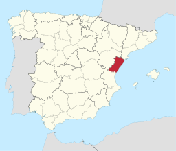 Castellóns läge i Spanien