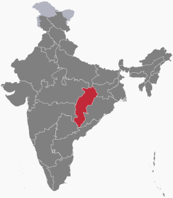 भारत में छत्तीसगढ़ का स्थान