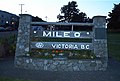 Monument correspondant au « mille zéro » de la route Transcanadienne à Victoria en Colombie-Britannique