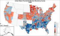 Map of presidential election results by county