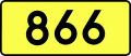 English: Sign of DW 866 with oficial font Drogowskaz and adequate dimensions.