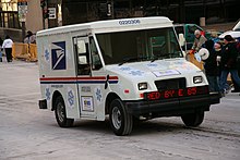 USPS truck with LED sign advertising E85