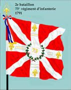 Drapeau du 2e bataillon du 73e régiment d'infanterie de ligne de 1791 à 1793