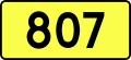 English: Sign of DW 807 with oficial font Drogowskaz and adequate dimensions.