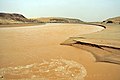 Schlammablagerungen im Flussbett des Oued Saoura (Provinz Adrar, Algerien)