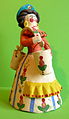 Vodonoska, the Water Carrier. Russian Dymkovo painted figurine in clay