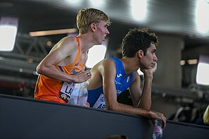 Pietro Arese (rechts) bei den Weltmeisterschaften 2023 in Budapest