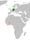 Lage von Deutschland und Burkina Faso