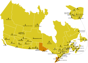 Karte der Kirchenprovinz Toronto