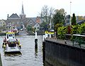 Ferryboat over the Hollandse IJssel in Moordrecht