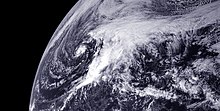 Subtropical Storm Omeka embedded within a larger extratropical system to the west of Hawaii on December 19