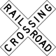 U. S. railroad crossing sign, MUTCD R15-1.