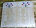 Plaque commémorative des morts de la paroisse de Kerlaz pendant la Première Guerre mondiale