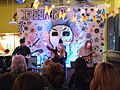 Local band We Are Apes performs under the aegis of the Boise All-Ages Freedom Movement[120] at a family-friendly pop-up retail venue, here at a Mexican restaurant which does not typically host musical acts