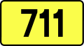 English: Sign of DW 711 with oficial font Drogowskaz and adequate dimensions.