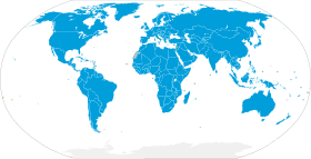 Map showing the member states of the United Nations[lower-alpha 1]