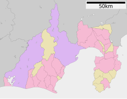 ヤマハスタジアムの位置（静岡県内）