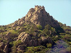 Escorpión Peak (aka: Castle Peak) (1,475 feet/450 m)—east face view from West Hills